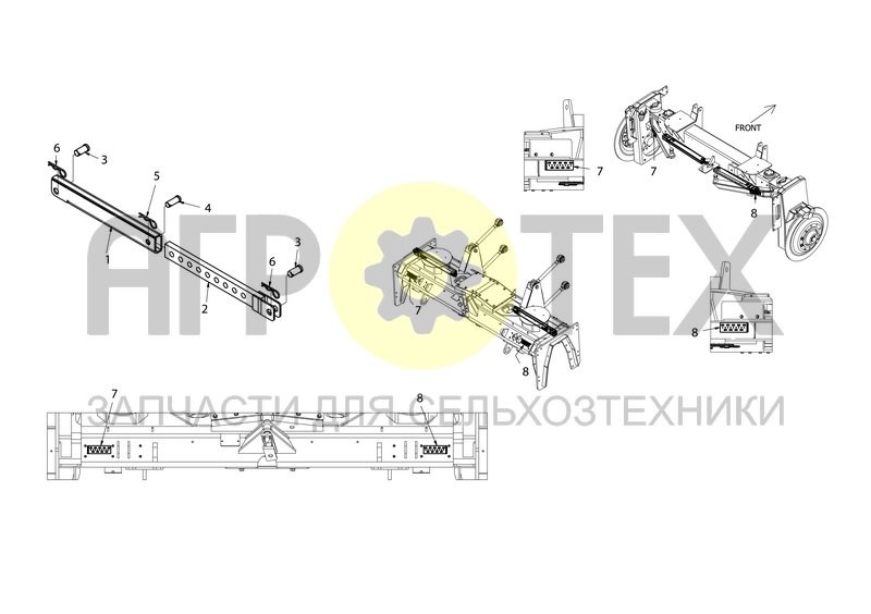 Ручная регулировка колеи мостов (88665918F) (№5 на схеме)